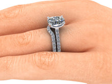 Elongated Cushion Cut Harro Moissanite Engagement Ring in Recycled Platinum