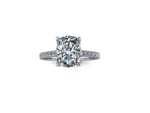 Elongated Cushion Cut Harro Moissanite Engagement Ring in Recycled Platinum