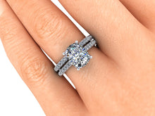 Elongated Cushion Cut Harro Moissanite Engagement Ring in Recycled Platinum