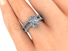 Elongated Cushion Cut Harro Moissanite Engagement Ring in Recycled Platinum