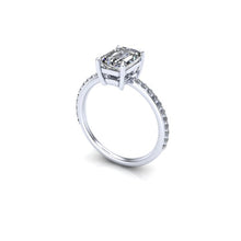Emerald Cut Moissanite Engagement Ring, 1.75 Carat Emerald Cut Forever One Moissanite
