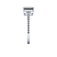 Emerald Cut Moissanite Engagement Ring, 1.75 Carat Emerald Cut Forever One Moissanite