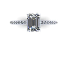 Emerald Cut Moissanite Engagement Ring, 1.75 Carat Emerald Cut Forever One Moissanite