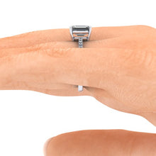Emerald Cut Moissanite Engagement Ring, 1.75 Carat Emerald Cut Forever One Moissanite