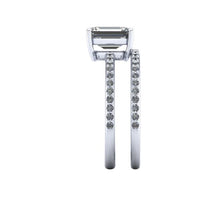Emerald Cut Moissanite Engagement Ring, 1.75 Carat Emerald Cut Forever One Moissanite