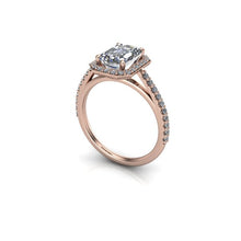 Emerald Cut Cut Moissanite Engagement Ring 18k Rose Gold