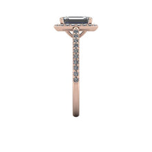 Emerald Cut Cut Moissanite Engagement Ring 18k Rose Gold