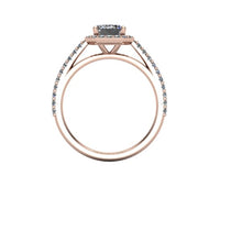 Emerald Cut Cut Moissanite Engagement Ring 18k Rose Gold