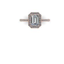 Emerald Cut Cut Moissanite Engagement Ring 18k Rose Gold