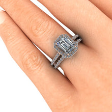 Emerald Cut Cut Moissanite Engagement Ring 18k Rose Gold