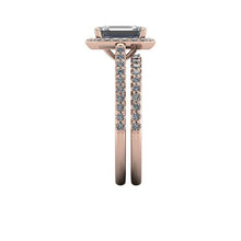 Emerald Cut Cut Moissanite Engagement Ring 18k Rose Gold