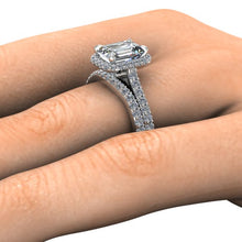 Emerald Cut Moissanite Engagement Ring, 2.80 Carats Forever One