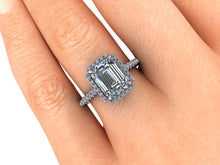 Emerald Cut Moissanite Engagement Ring, 2.80 Carats Forever One