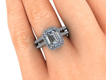 Emerald Cut Moissanite Engagement Ring, 2.80 Carats Forever One