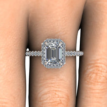 Emerald Cut Moissanite Engagement Ring, 2.80 Carats Forever One