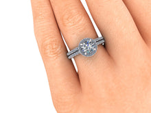 Halo Style Moissanite Engagement Ring, Recycled Gold, Ethical Diamonds
