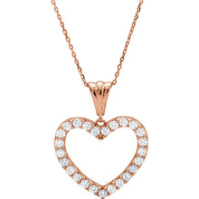 Diamond Heart Necklace Pendant 1 CTW 14k White Gold