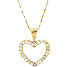 Diamond Heart Necklace Pendant 1 CTW 14k White Gold
