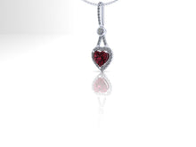 Heart Shape Pendant Chatham Ruby and Forever One Moissanite