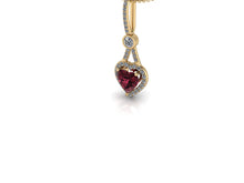 Heart Shape Pendant Chatham Ruby and Forever One Moissanite