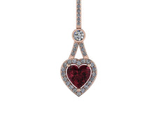 Heart Shape Pendant Chatham Ruby and Forever One Moissanite