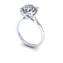 Moissanite Solitaire Engagement Ring Heart Setting