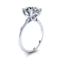 Moissanite Solitaire Engagement Ring Heart Setting