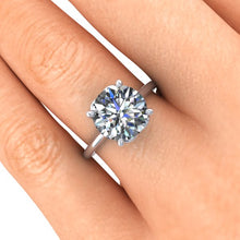 Moissanite Solitaire Engagement Ring Heart Setting
