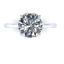 Moissanite Solitaire Engagement Ring Heart Setting
