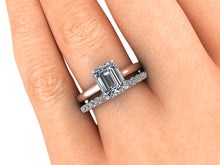 Emerald Cut Hidden Halo Engagement Ring Emerald Cut Diamond Ring