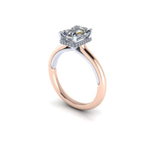 Emerald Cut Hidden Halo Engagement Ring Emerald Cut Diamond Ring