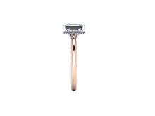 Emerald Cut Hidden Halo Engagement Ring Emerald Cut Diamond Ring