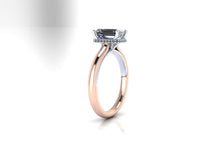 Emerald Cut Hidden Halo Engagement Ring Emerald Cut Diamond Ring