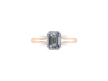 Emerald Cut Hidden Halo Engagement Ring Emerald Cut Diamond Ring