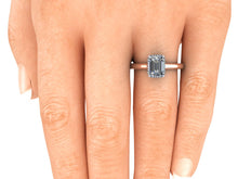 Emerald Cut Hidden Halo Engagement Ring Emerald Cut Diamond Ring
