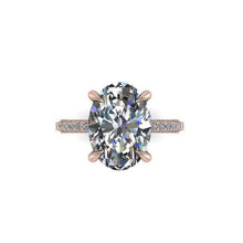 Moissanite Engagement Ring, 5 Carat Oval Moissanite, Recycled Rose Gold