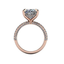 Moissanite Engagement Ring, 5 Carat Oval Moissanite, Recycled Rose Gold