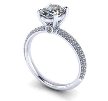 Oval Crushed Ice Harro Moissanite Engagement Ring Recycled Platinum