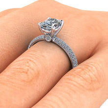 Oval Crushed Ice Harro Moissanite Engagement Ring Recycled Platinum