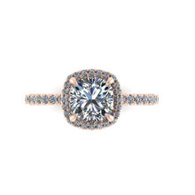 Cushion Cut Forever One Moissanite Engagement Ring