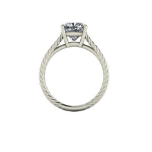 Twisted Rope Engagement Ring Cushion Cut Harro or NEO Moissanite Engagement Ring