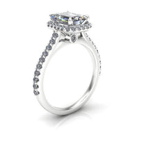 Emerald Cut Moissanite Engagement Ring, 2.80 Carats Forever One