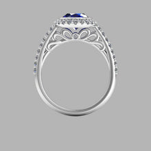 Oval Sapphire Engagement Ring, Chatham Blue Sapphire