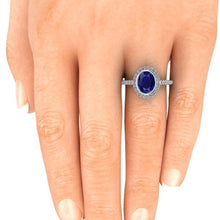 Oval Sapphire Engagement Ring, Chatham Blue Sapphire