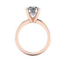 Moissanite Engagement Ring, 9mm Round Forever One, 18k Rose Gold
