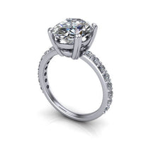 Oval Moissanaite Engagement Ring, 4.20 Carats, Recycled Platinum, Ethical Diamonds