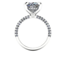 Custom Moissanite Engagement Ring, 7 Carat Oval Crushed Ice Moissanite