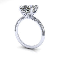 Cushion Cut Moissanite Engagement Ring