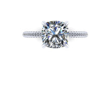 Cushion Cut Moissanite Engagement Ring