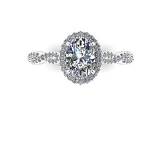 Oval Moissanite Engagement Ring, 8x6 mm Forever One